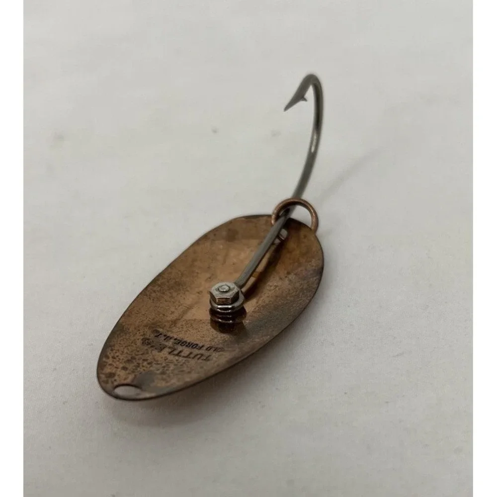 Vintage Tuttle's Old Forge NY Copper Fishing Spoon Lure Single Hook Trolling